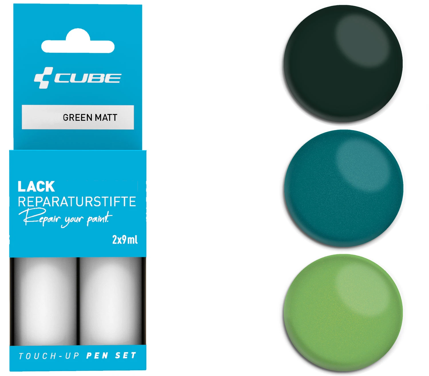Cube Kit De Réparation De Peinture GREEN Matt 3 Cube Kit De Réparation De Peinture GREEN Matt
